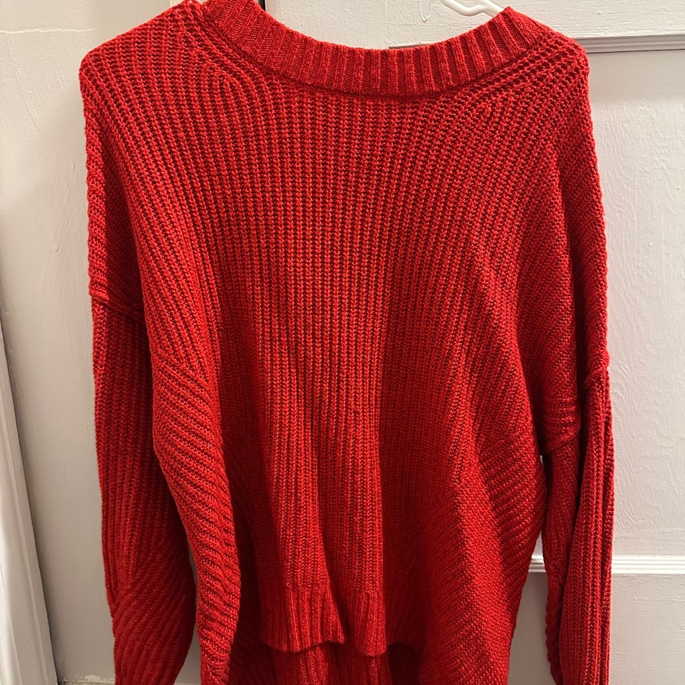 American Eagle Cozy Red Knit Sweater